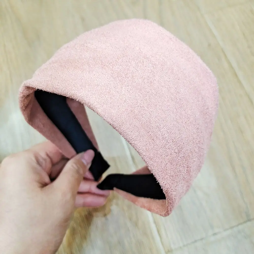 

Headpiece Fashion Solid Color Wide Hairband Retro Sweet Hair Hoop Suede Korean Style Hair Hoop Women Headband