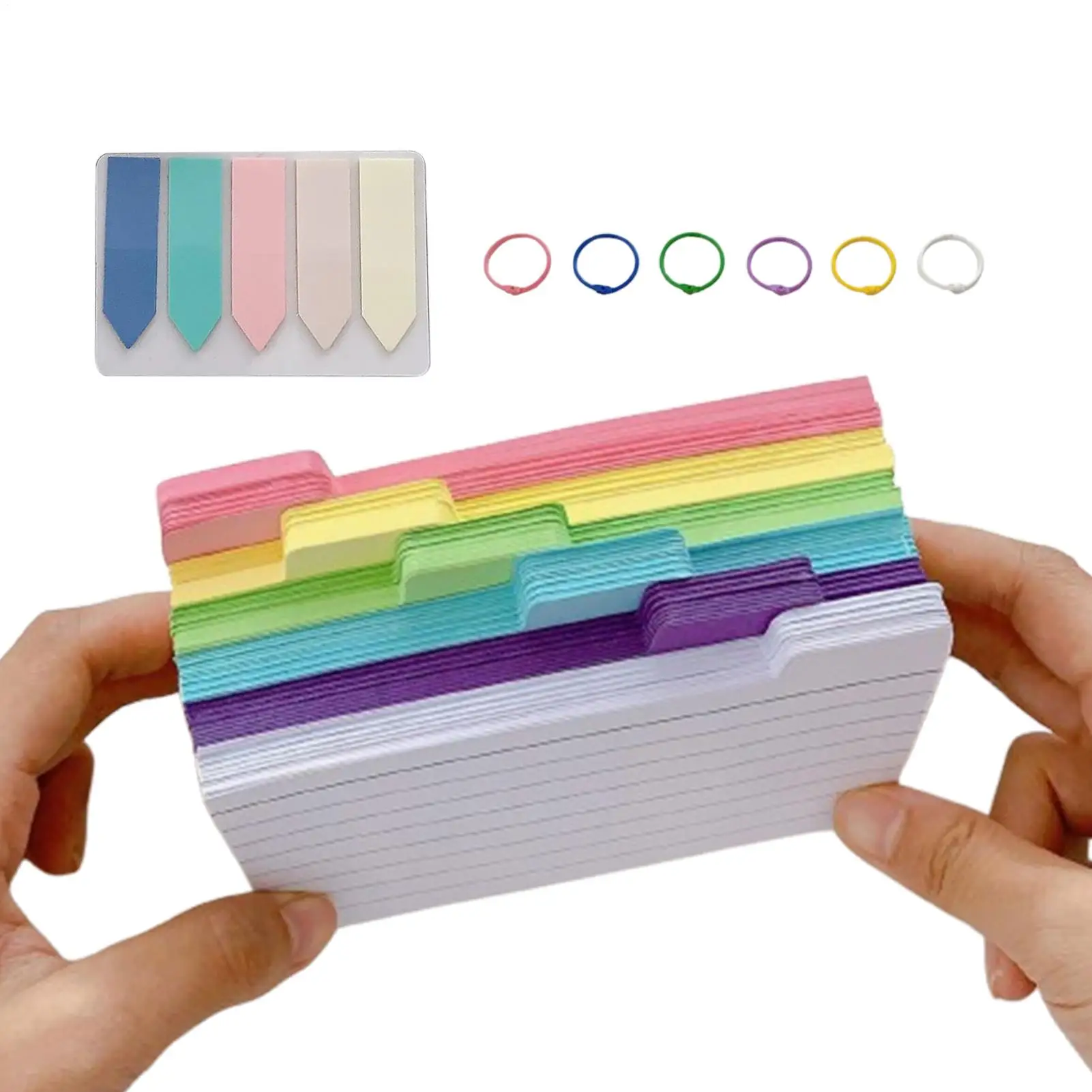 

300pcs 6-color Index Cards Lined Flash Cards Note Cards Arrow Index Stickers For Easy Labeling For Learning, Work, And Daily Use
