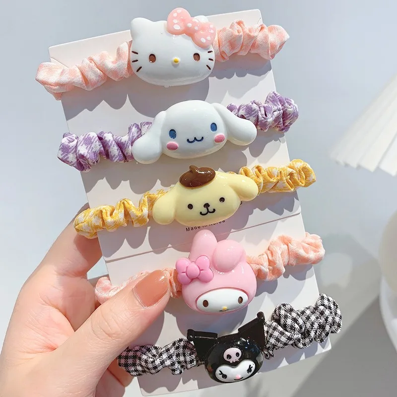 Sanrio Hello Kitty Cartoon Hairbands Anime Figures Kuromi Cinnamoroll Hairbands Anime Merchandise Decoration Girl Birthday Gifts