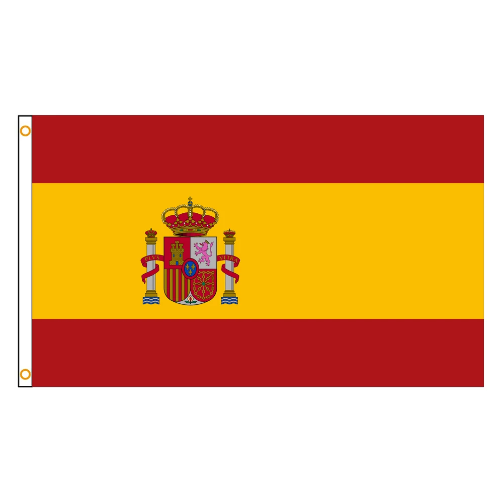3x5 Ft Spain Flag Vivid Color and Fade proof Kingdom of Spain Flags Polyester with Brass Grommets 3 X 5 Ft