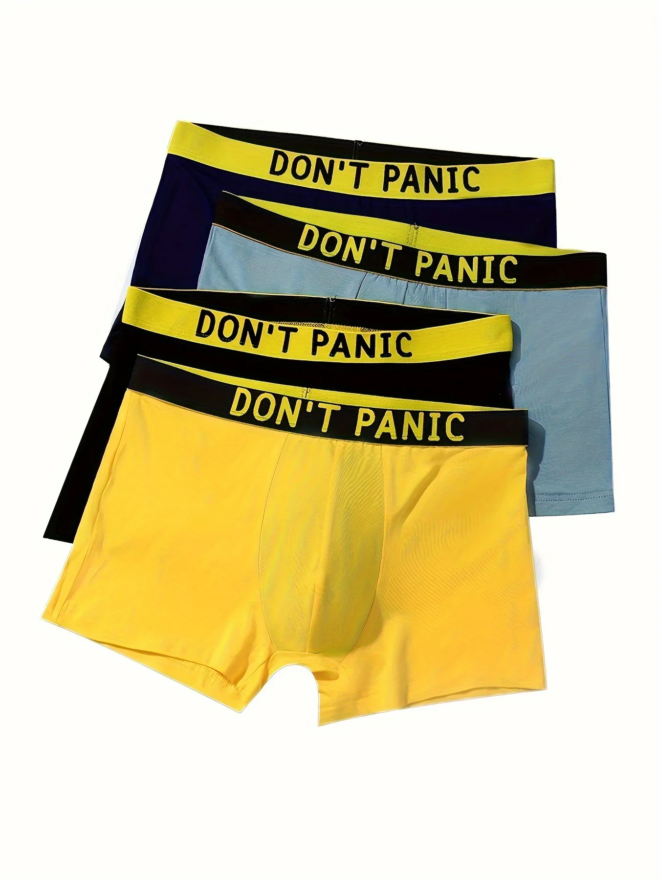 4PCS comfortable and breathable letter belt design men's underwear suitable for casual daily wear and all seasons