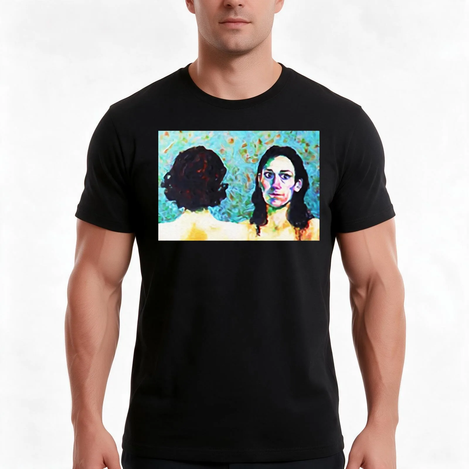 Fleabag: Stepmother's Sisters Painting of Fleabag and Claire T-Shirt, Summer Casual Cotton Tee, Oversized Streetwear Tops