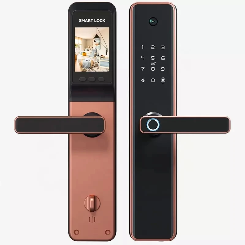 2024 Hot Selling Tuya Smart Lock with Cat's Eye and Doorbell Fingerprint Wifi Tuya Smart Lock Digital Logic Circuits Door Lock