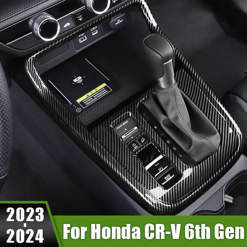 

For Honda CR-V CRV CR V 6th Gen 2023 2024 Car Center Console Gear Shift Panel Trim Cover Decoration Sticker Interior Accessories