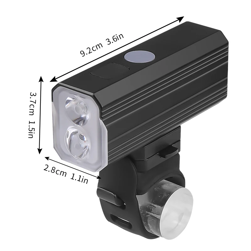 مصباح دراجة قوي مقاوم للماء ذو عمر طويل ، بطارية مدمجة ، شحن USB من النوع C ، شاشة عرض طاقة ، خفيف الوزن