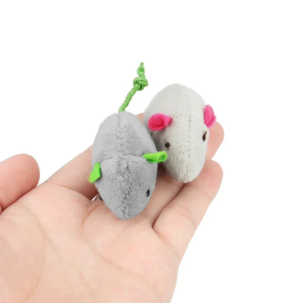 3/24Pcs Rattle Cat Mouse Toys Also Prefilled Catnip Faux Fur Cat Toys Interactive Cat Game Catnip Toys for Cats Pet Products