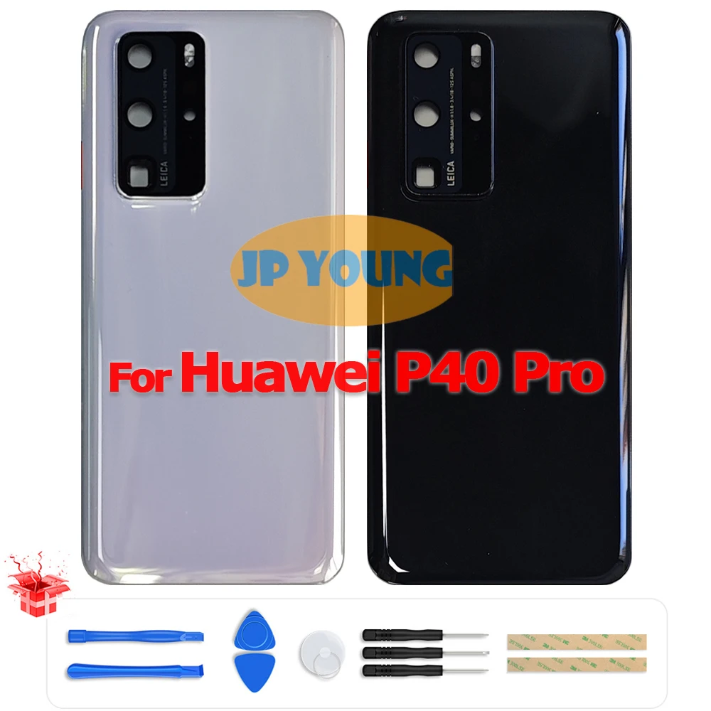 Original Battery Back Cover Glass Rear Door Housing for Huawei P40 Pro ELS-NX9, ELS-N04, ELS-AN00, ELS-TN00 - Replacement