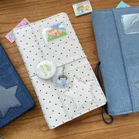 A6  Retro White Polka Dots With 45 Sheets Inner Page DIY PU Clip-on Notebook Loose Leaf Notebook 2