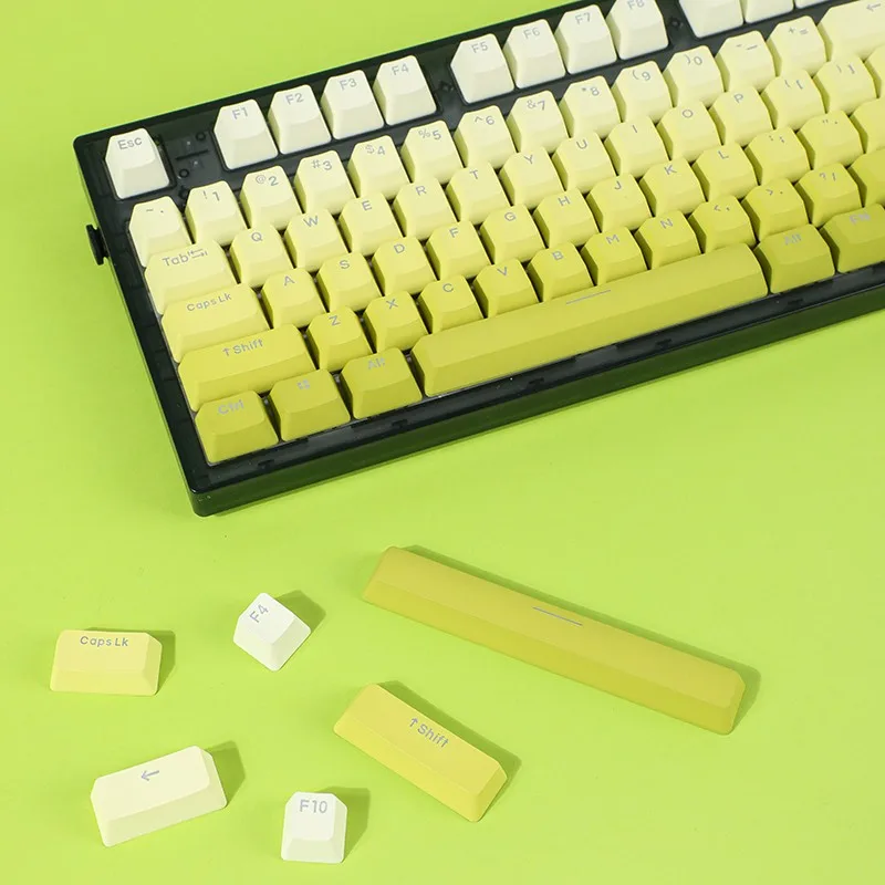 

Lime keycap fruit green gradual change light-transmitting PBT material OEM side engraved 68/75/980 e-sports mechanical wireless