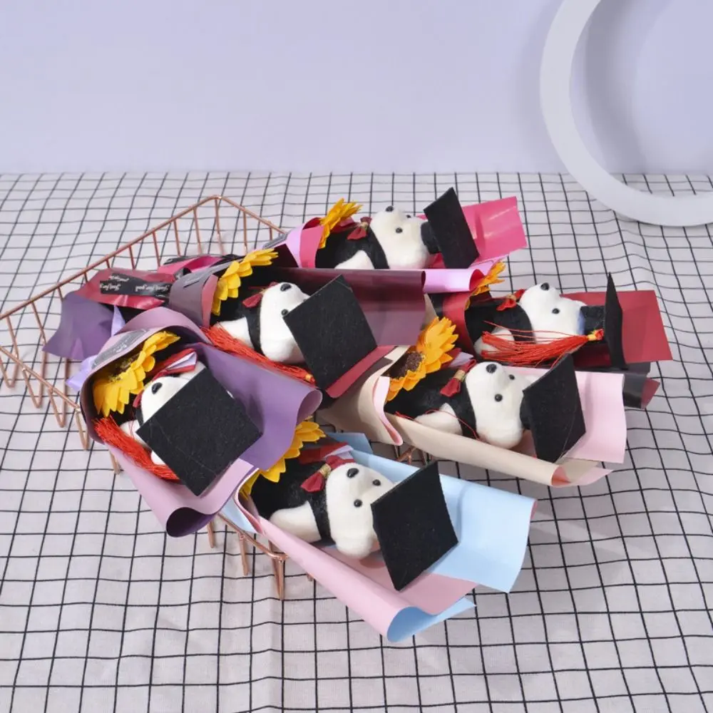 

Креативный букет, украшение, выпускной букет медведя, мультяшный милый букет медведя, элегантный докторский медведь, студенческий подарок