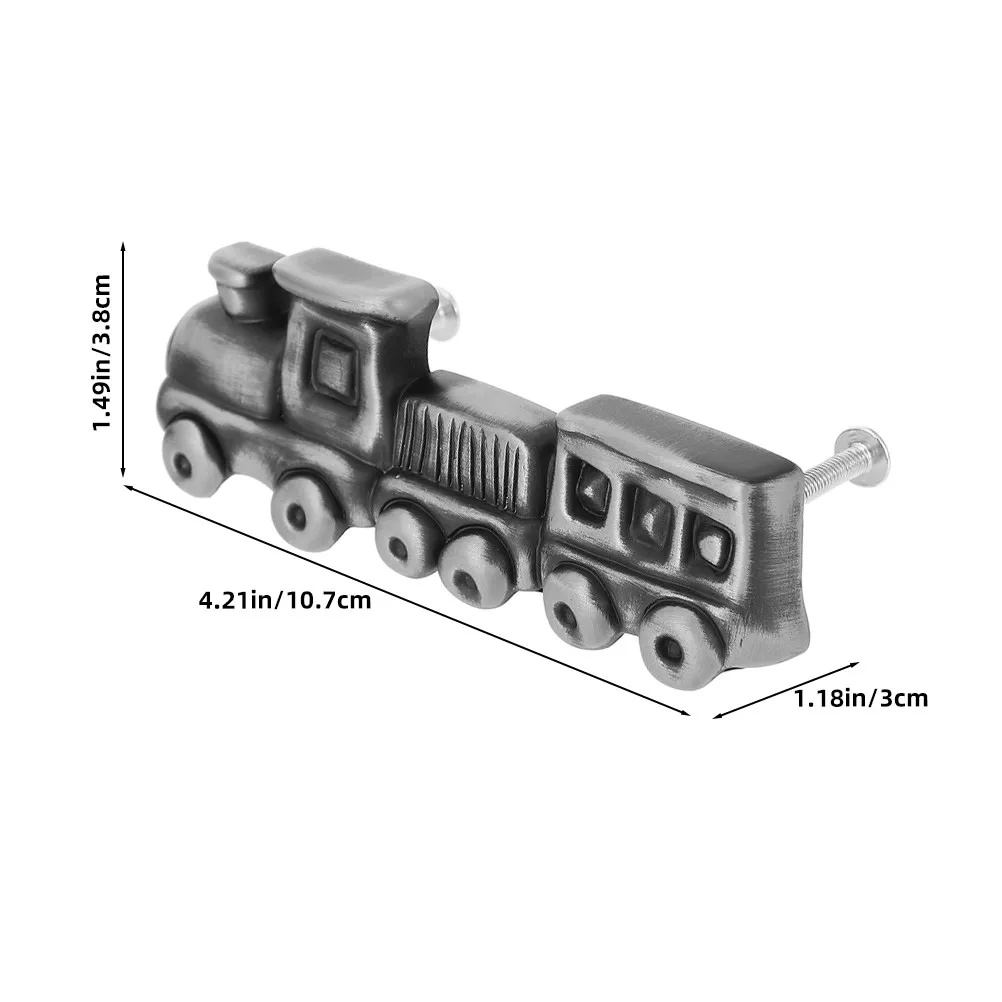 1 Set Kids Dresser Knobs Train-Shaped Kids Drawer Pulls Decorative Zinc Alloy Handles For Children'S Wardrobe Cabinet Nursery