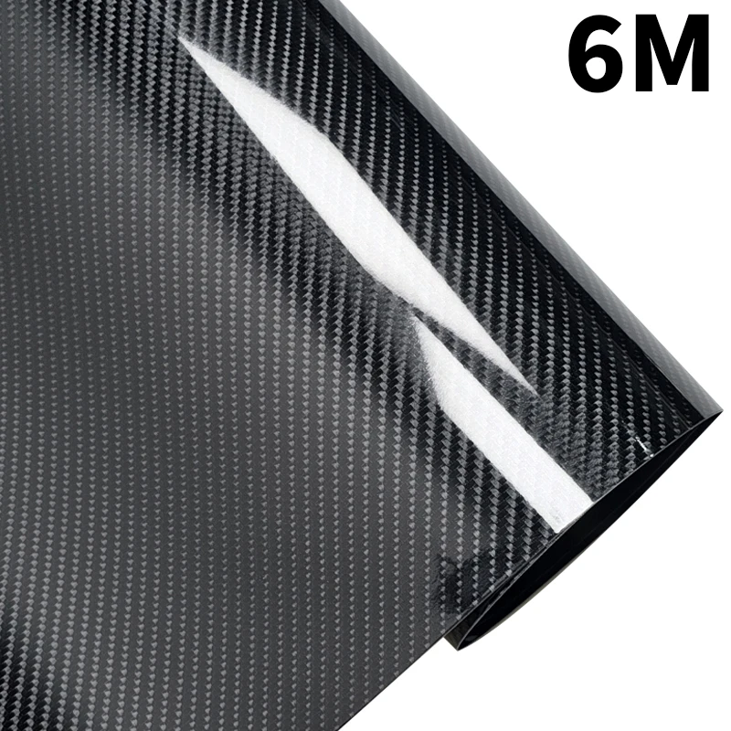 

1-6m Carbon Fiber Car Body Vinyl Wrap Matte Accessories Glossy Black Sticker 3D 4D 5D 6D Auto Foil Cover Decoration Film