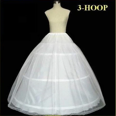 Plusขนาดสต็อกขายร้อน3 Hoop Ball Gown Bone Full Crinoline Petticoatsสำหรับงานแต่งงานชุดกระโปรงแต่งงานอุปกรณ์เสริมลื่น