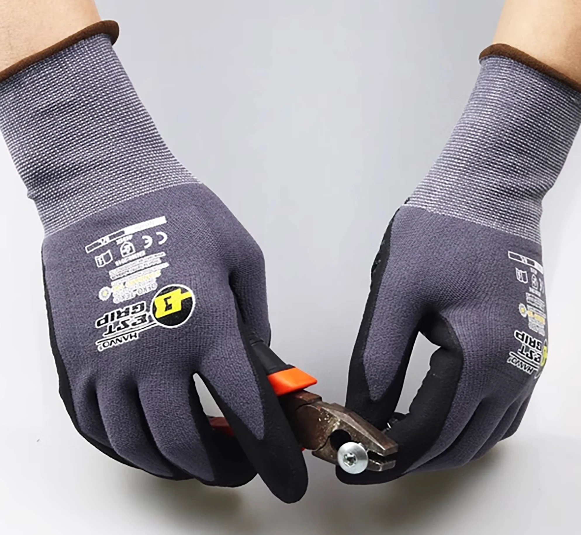 Gardening Work Gloves Nylon Spandex Super Grip Resistant Maxi High Flex Nitrile Micro Foam Dots Safety Mittens
