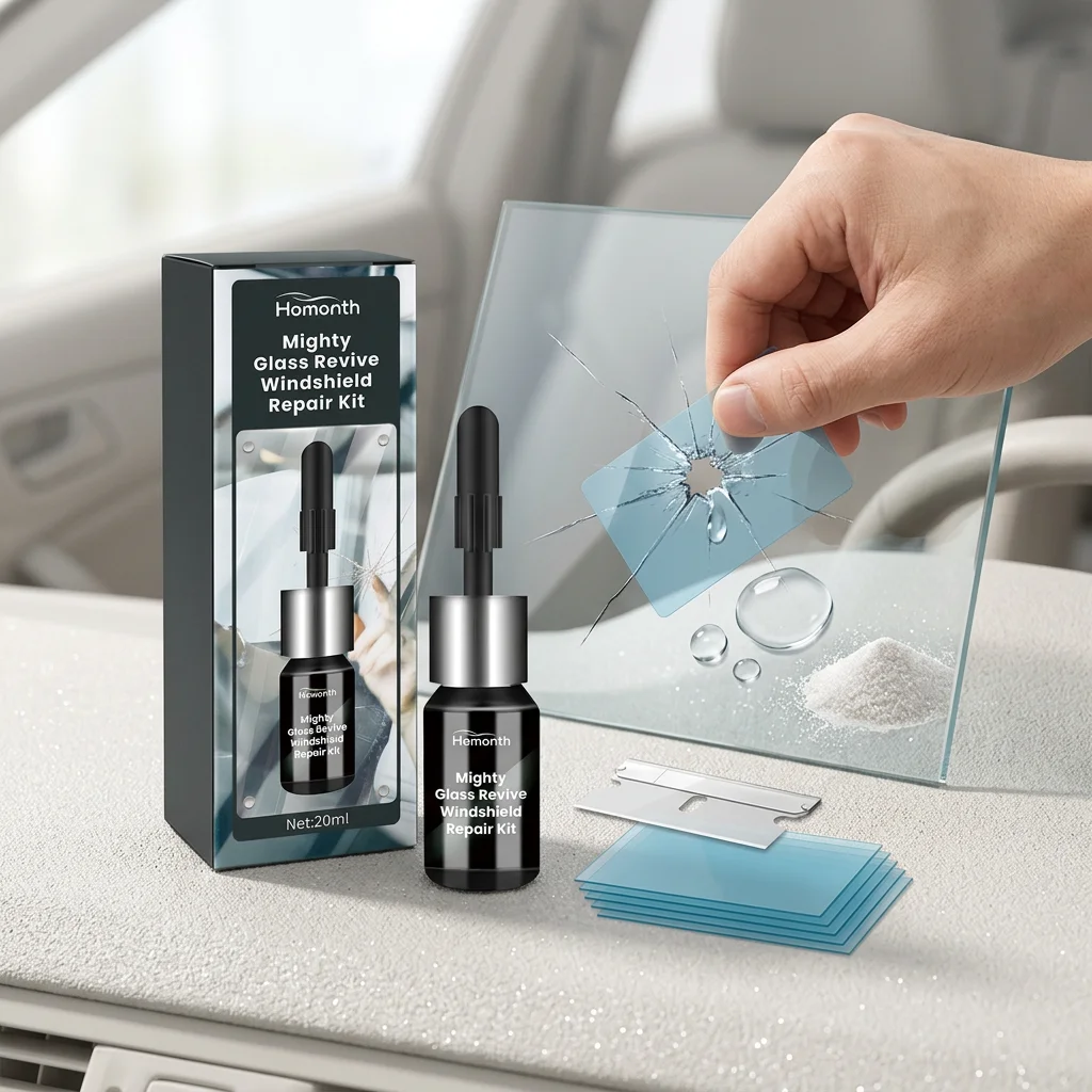 Homonth Windshield Repair Kit Restores Glass Crack Removes Windscreen Scratch Curing Speed Fast Waterproof Car Window Fill Glue