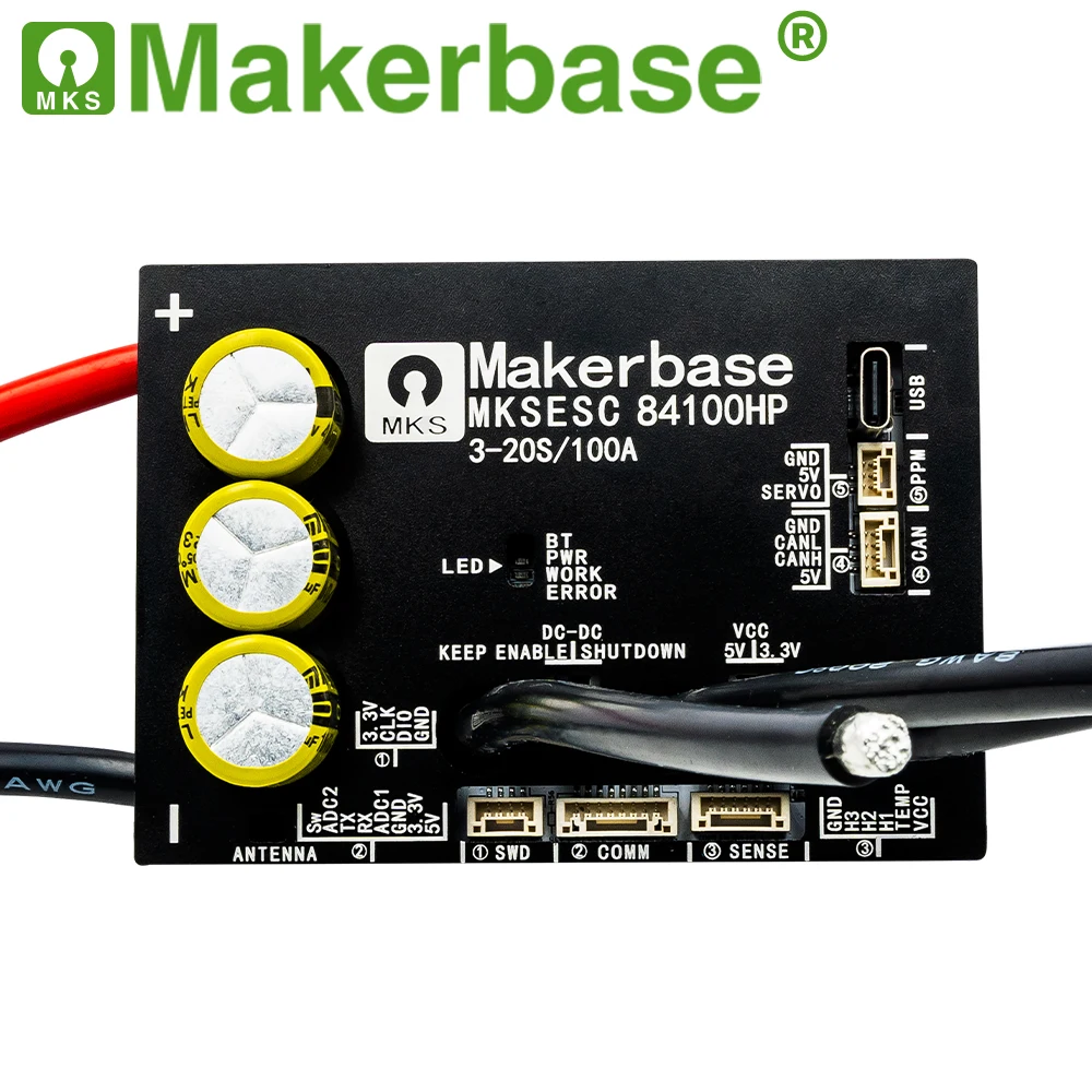 Makerbase VESC 84100HP 84V 100A de alta corriente con PCB de aluminio basado en VESC para Robot de lucha de lámina electrónica, tabla de surf, Robot AGV