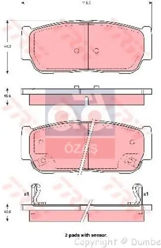 Store code: GDB3413 for brake pad rear 06 RODIUS 2.7xdi 20v 163hp