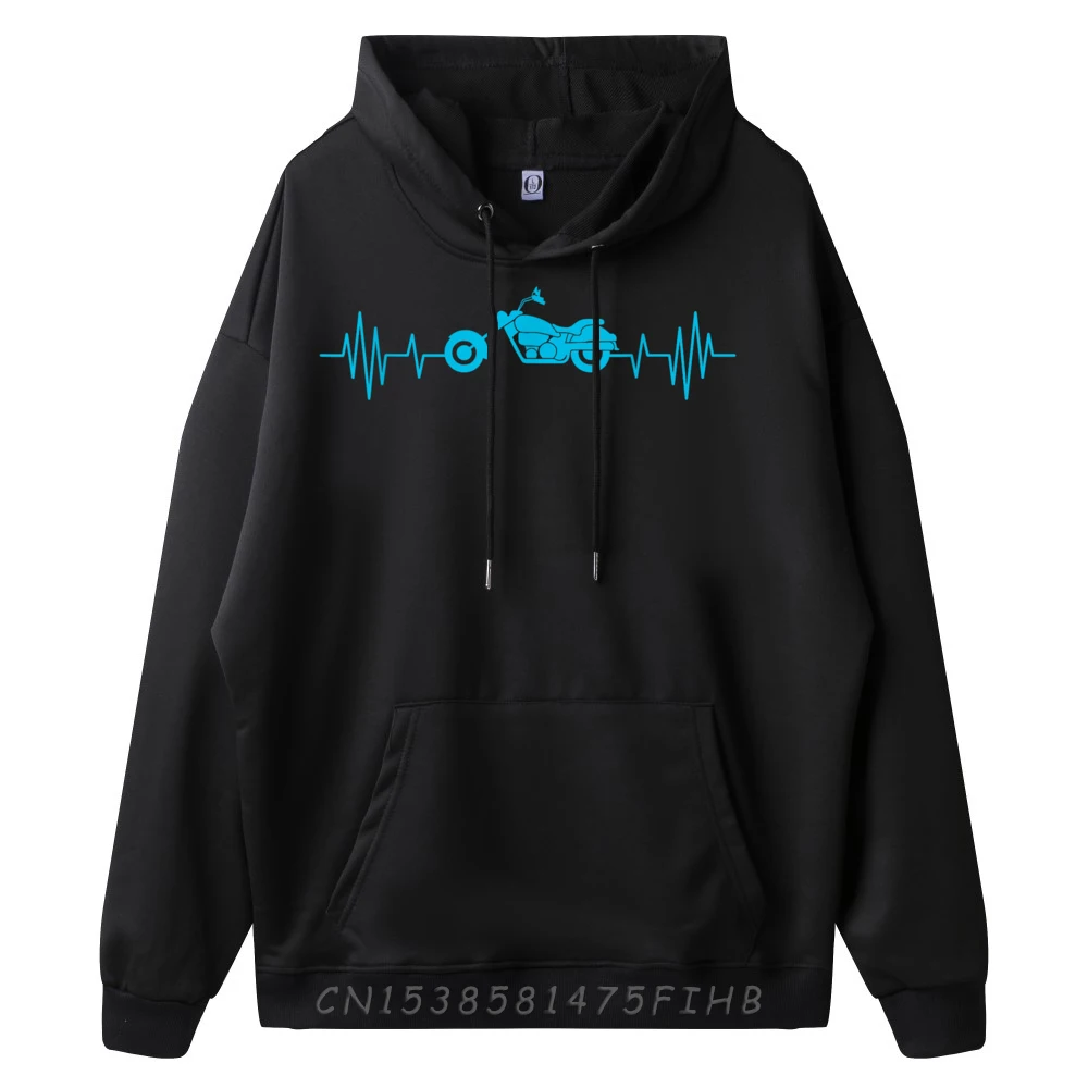 Motorcycle Heartbeat Funny Cardiogram Biker Men Women Clothing Luxury Designer Oversized Character