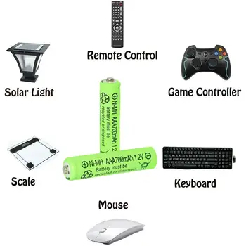 Skywolfeye 30節/24節/18節/12節/6節 AA/AAA 鎳氫 1.2V 700mAh 可充電電池套裝,帶6槽電池充電器 10 最佳銷售 26650a - №4