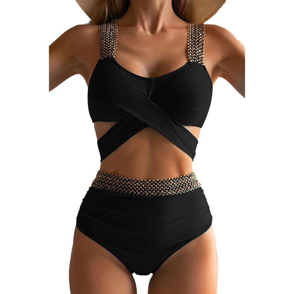 2023 New Sexy Women Swimsuits Two Pieces Triangle Summer Bathing Suit Criss Cross Bikinis Beachwear Bikini Set Female Thong