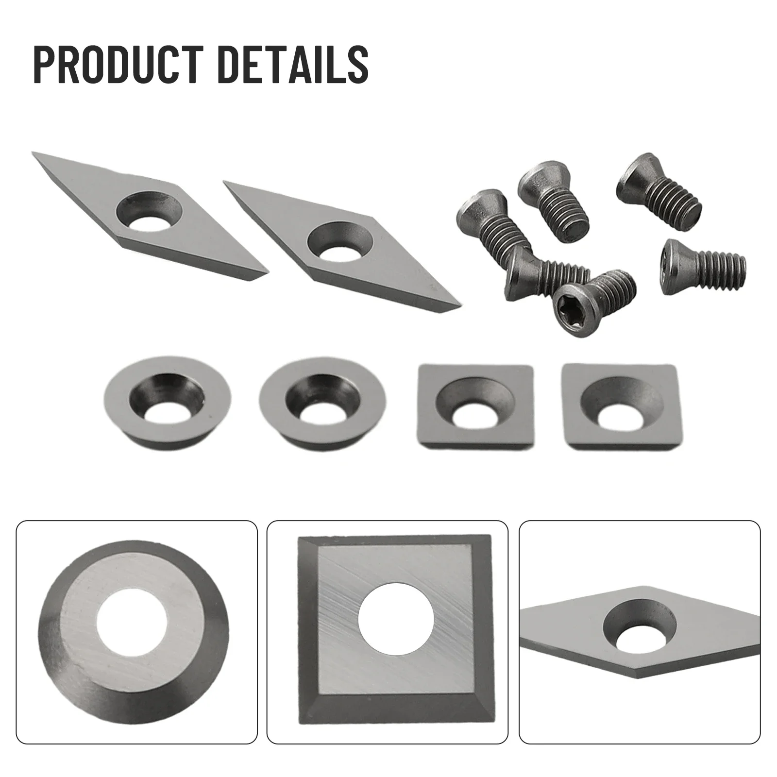 Blade Screws Diamond/Square/Round Milling Cutter Removement Silver Spiral Standard Countersink Woodworking 12pcs/set