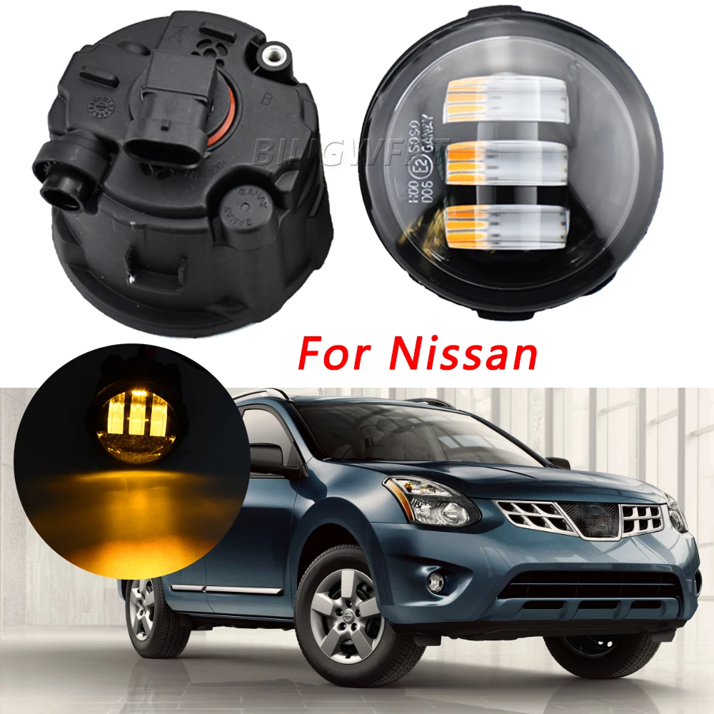 2PCS LED Fog Lights Daytime Running DRL Lamp Super Bright Fog Lamp Assembly For Nissan Rogue Select 2014‑2015 Car Accessories