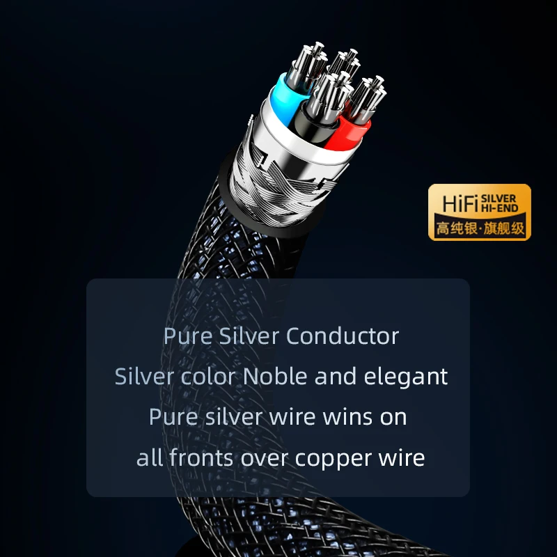 HiFi 4.4mm to 2XLR Audio Cable  Hi-end Pure Silver Core Balanced 4.4mm to 2XLR Male/Female Connector Amplifier Mixer Cable