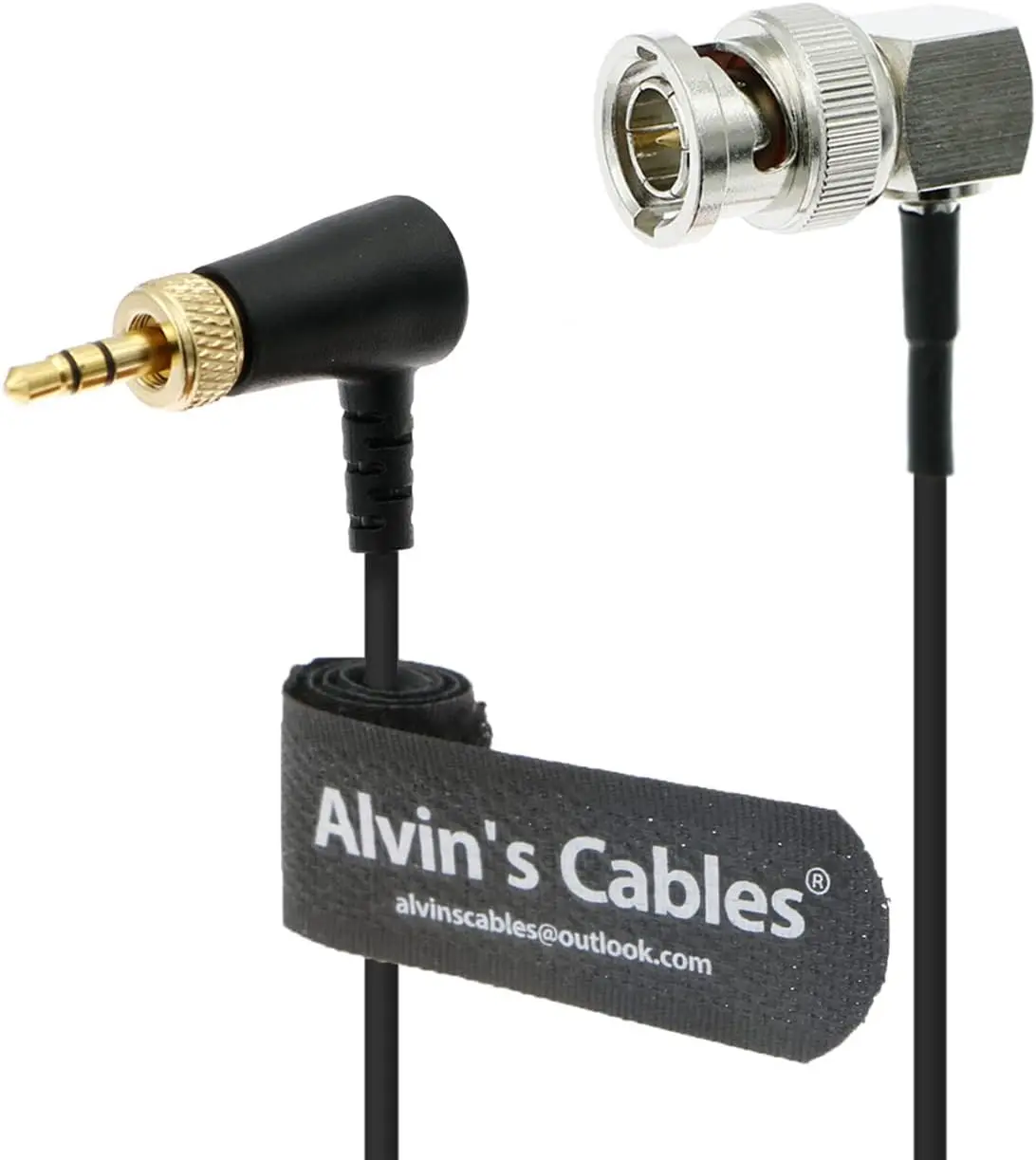Alvin's Cables 3.5mm TRS to BNC Timecode Cable for Canon C70 Sony F55 FX9 Zaxcom, Zoom F4 F8 F8n from Deity Timecode Box 50CM