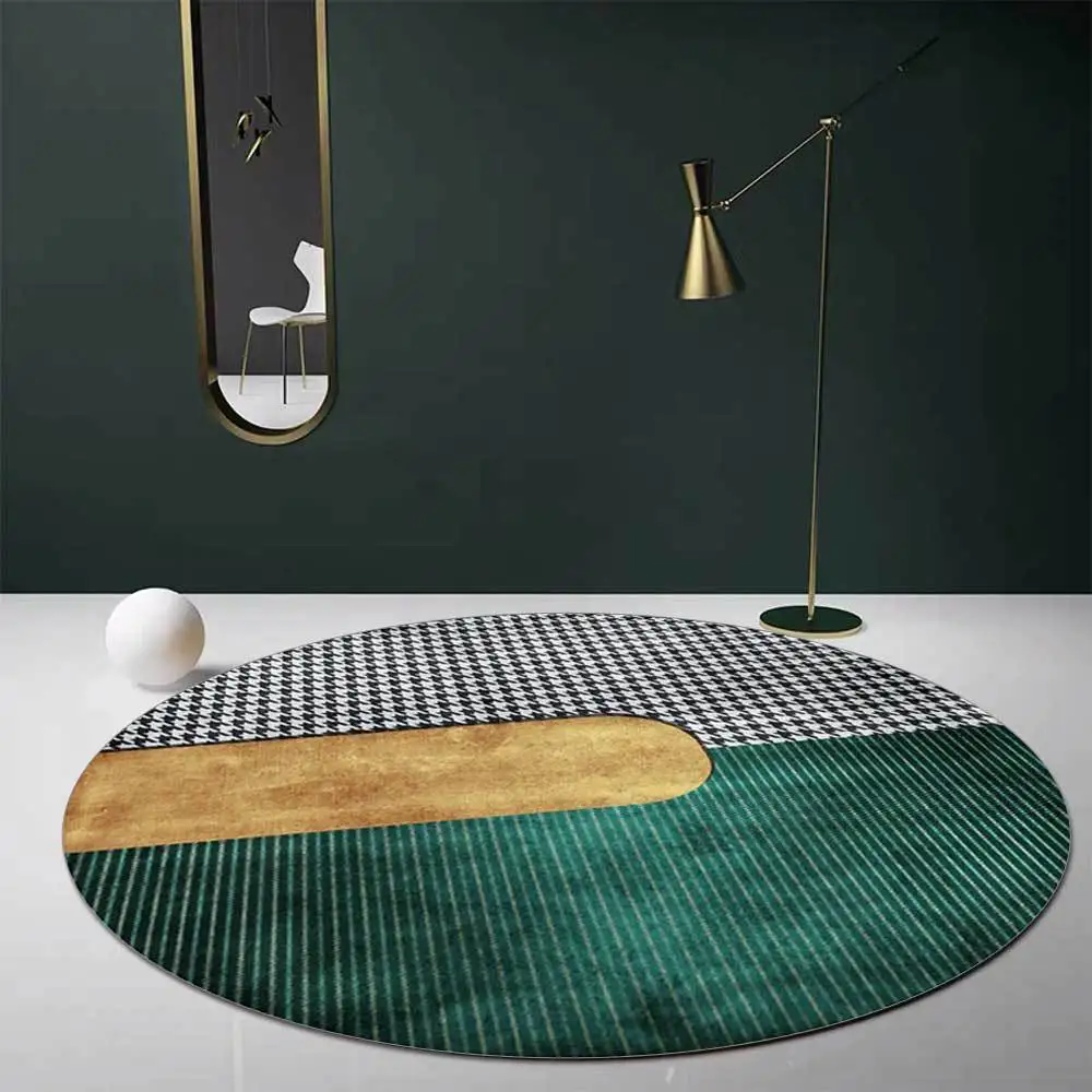 New Fashion Light Luxury Round Stitching Living Room Bedroom Hanging Basket Chair Round Mat Decoration Carpet Tapetes