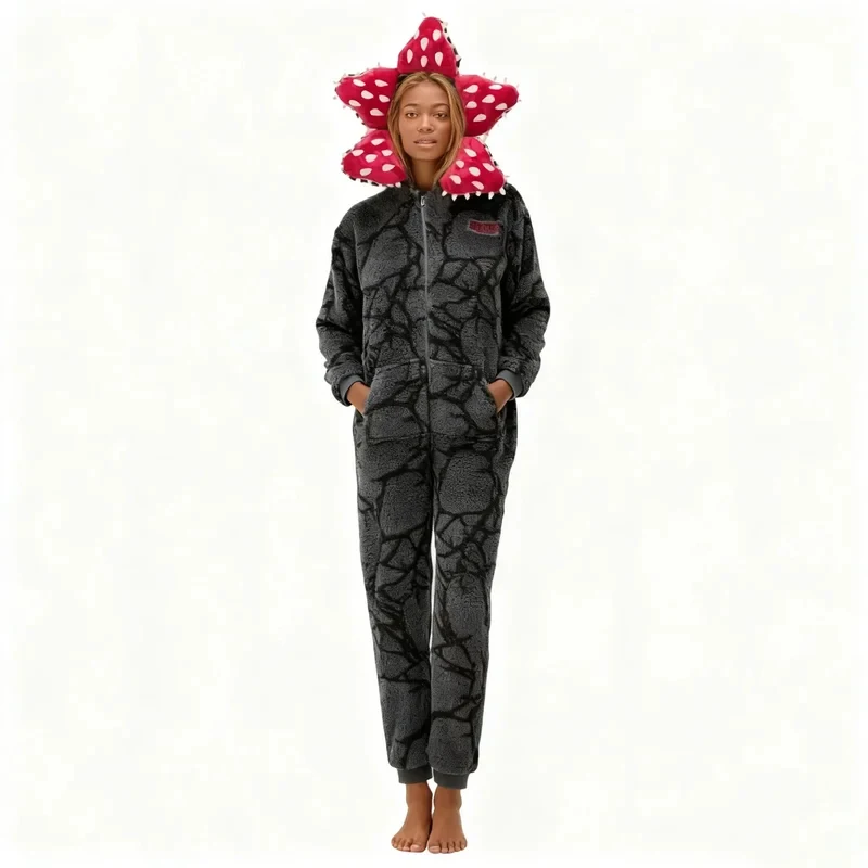 

❤️❤️❤️2026 Onesie Pajamas Adult Fleece Hooded Jumpsuit One Piece Sleepwear S-Strangers Thing Costume Xmas Pjs❤️⭐️❤️