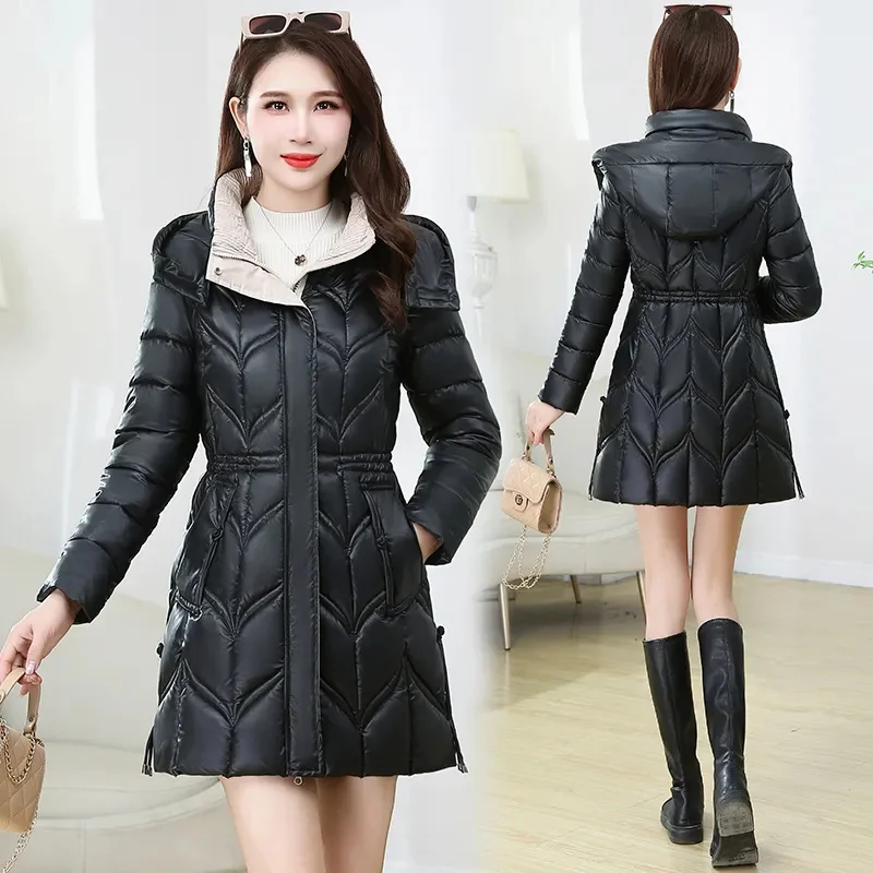 Down Coat Women Parkas Women 2024 Winter New Down Jackets Large Size 6XL Warm Cotton Padded Jackets Long Hooded Ladies Outerwear