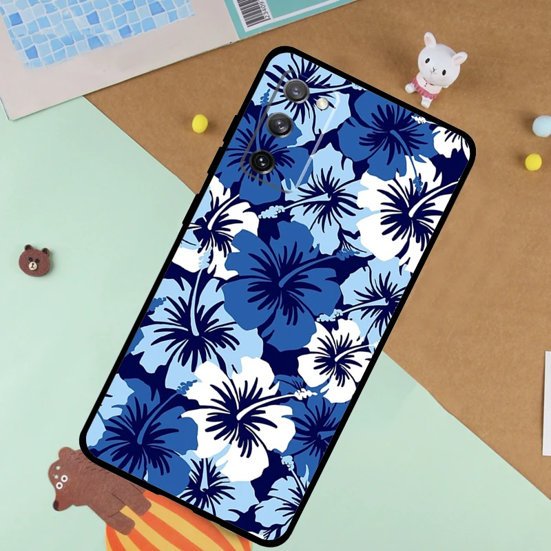 Hibiscus Retro Hawaiian Flower Case For Samsung Galaxy S23 S22 Ultra S21 S20 FE S8 S9 S10 Note 10 Plus Note 20 Ultra Cover