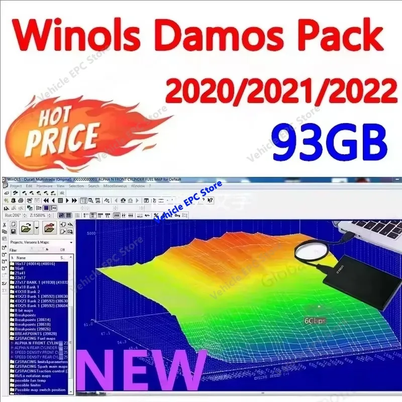 2026 hot 93GB WINOLS DAMOS Big Archive Damos Mappacks for Winols Software BIG PACK Package Chip Tuning Maps All data maps file