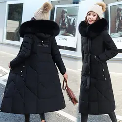 Women's Winter Jacket Long Parkas Winter Wear Korean Fashion Edition Belted Slim Fit Cotton Jacket Padding Warm Windbreak Coat