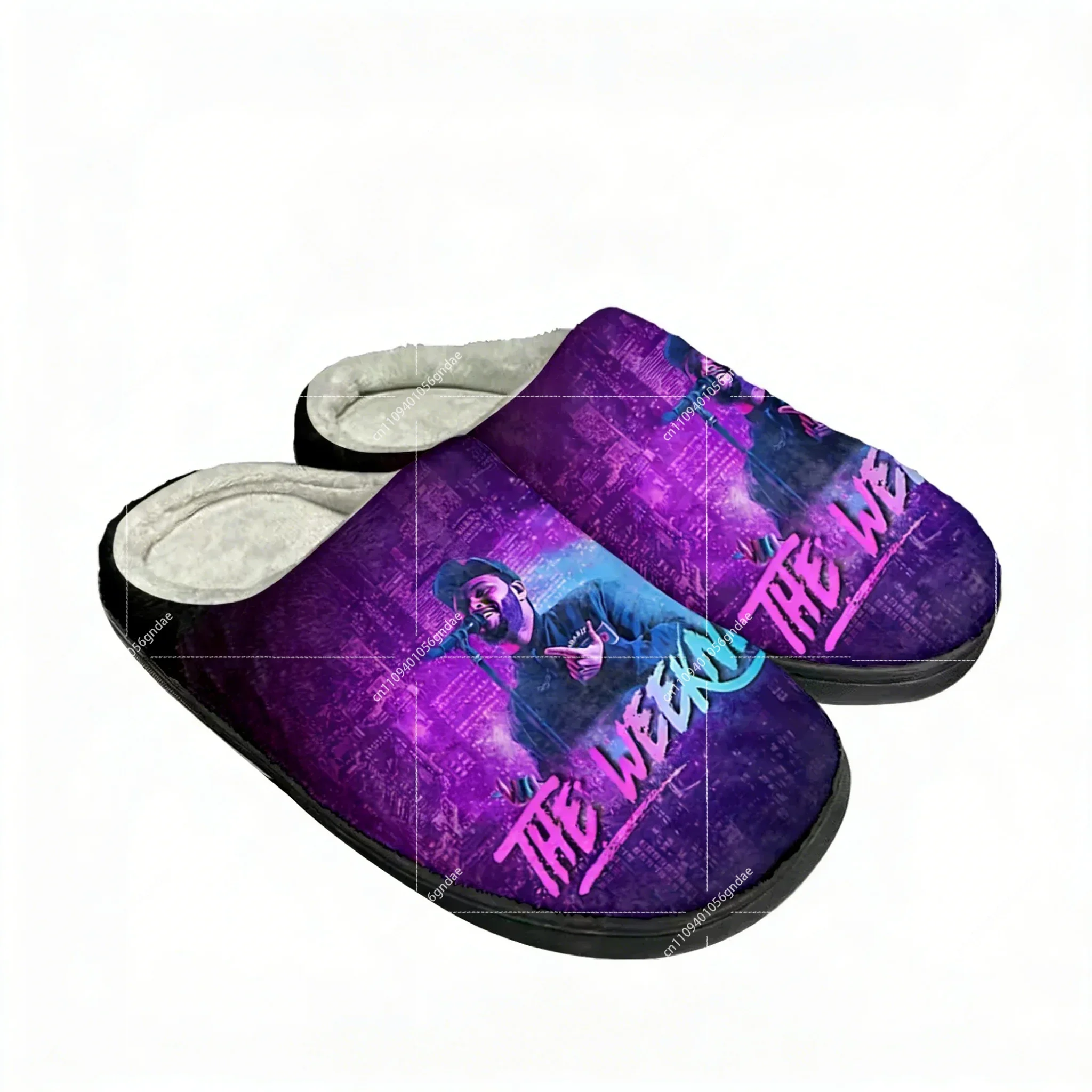 The Weeknd Singer Pop Home Cotton Custom Slippers Mens Womens Sandals Plush Bedroom Casual Keep Warm Shoe Thermal Slipper Black