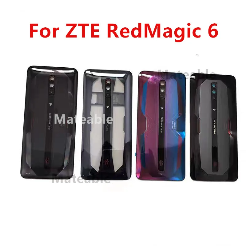 RedMagic6 Rear Housing For ZTE Nubia RedMagic 6 Red Magic Glass Back Cover Battery Case Replace Repair Spare Parts NX669J