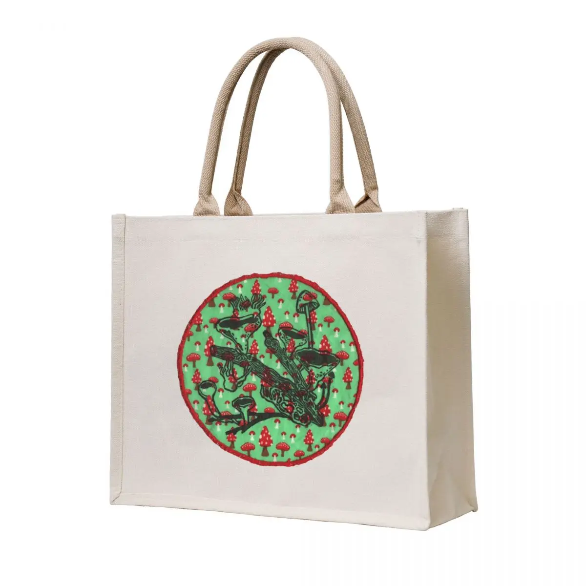 

Mushroom Cups on a Branch Tote Bag tote bags men Handbags women Canvas shoulder bag shopping bag