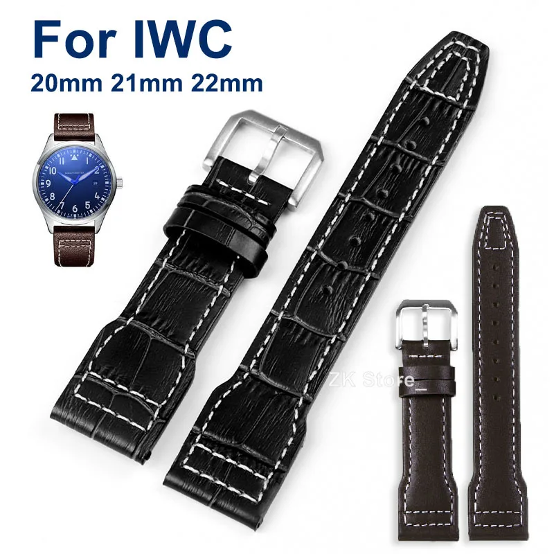 20/21/22mm Bracelet Cowhide Watchband for IWC PILOT Portugal PORTOFINO Watch Strap for Little Prince Iw327004 Iw377714 Wristband