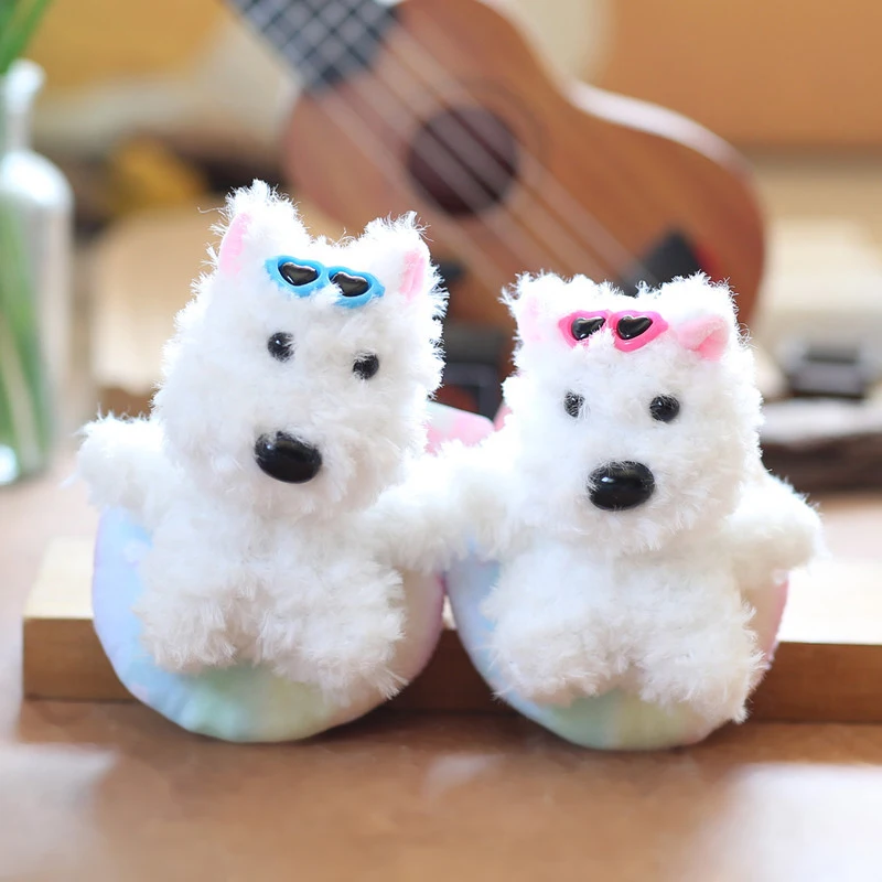 Kawali West Highland Terrier peluche cucciolo piccolo cane bianco bambola borsa portachiavi ciondolo decorazione auto creativo carino regalo per