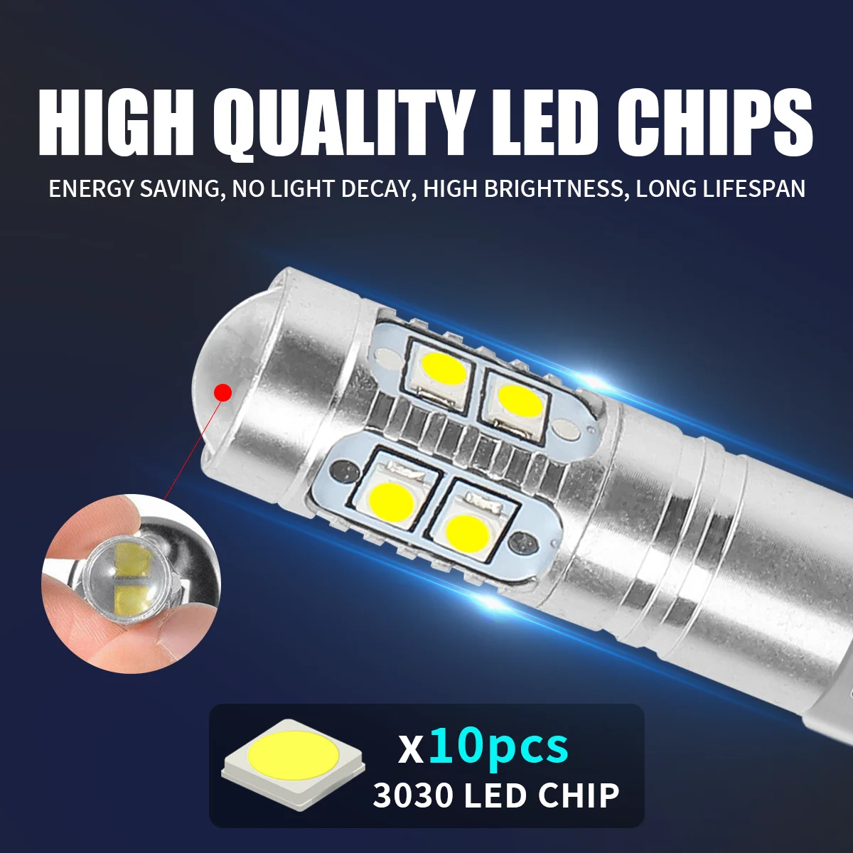 KEVANLY Canbus H1 H3 LED mlhové světlo 3030 10SMD 6000-8000K IPX6 Vodotěsné 2ks - Image 4