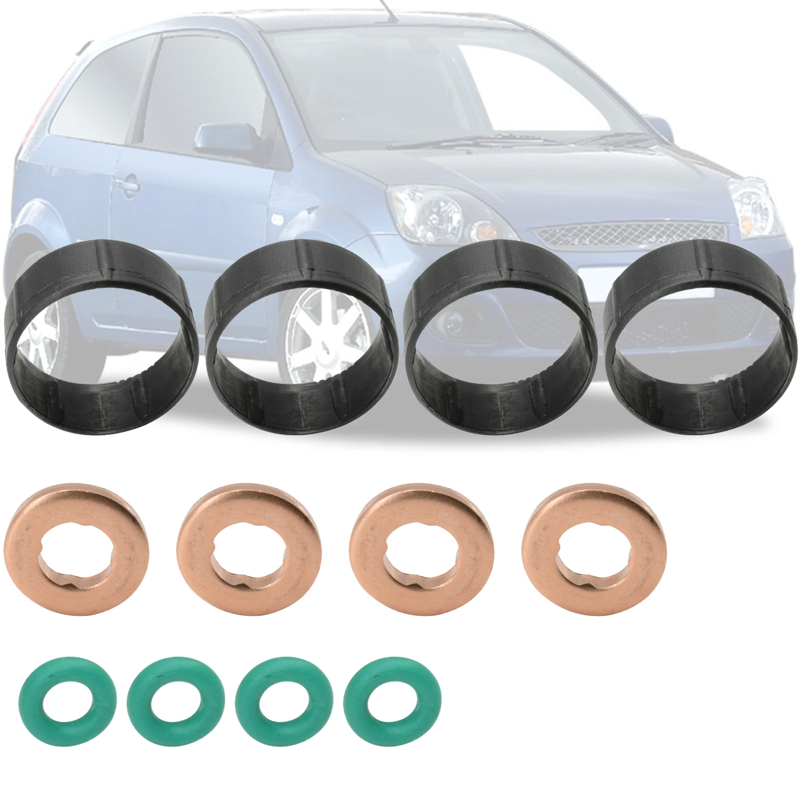 

12x FOR FORD FIESTA MK5 2002 2003 2004 2005 2006 2007 2008 1.4TDCI 1399cc ENGINE FUEL INJECTOR SEAL WASHER ORING CAR ACCESSORIES