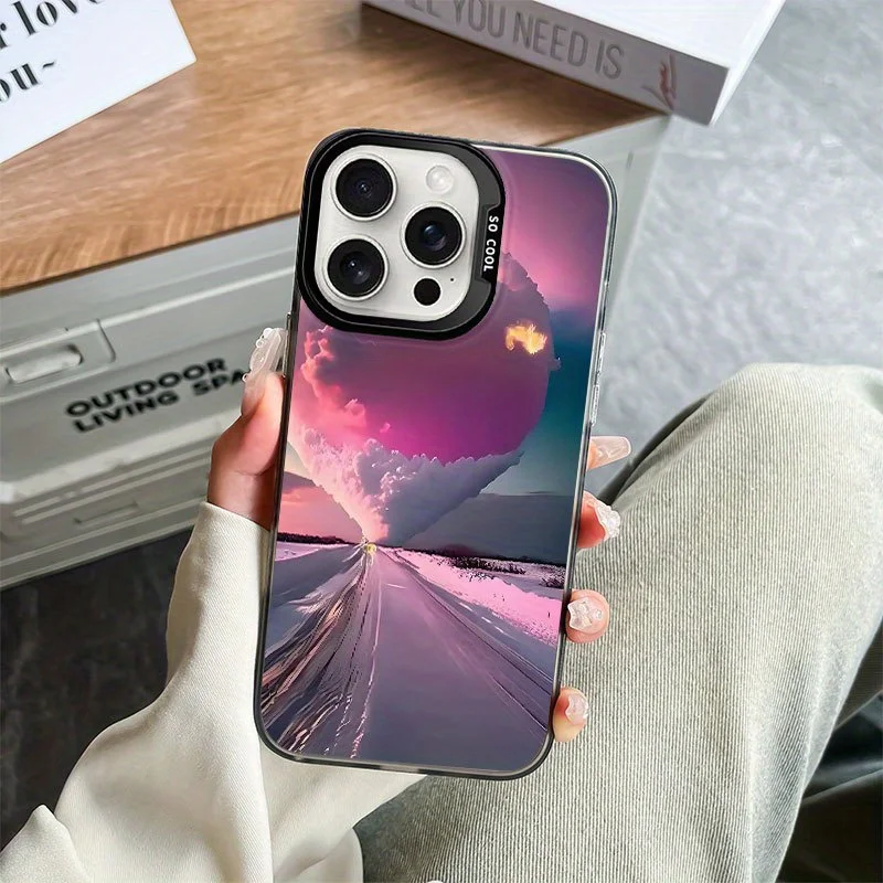 

Purple Landscape Design phone case for iPhone 16 15 14 13 12 11 Pro/ Max/Plus shock-proof rear cover anti-fingerprint