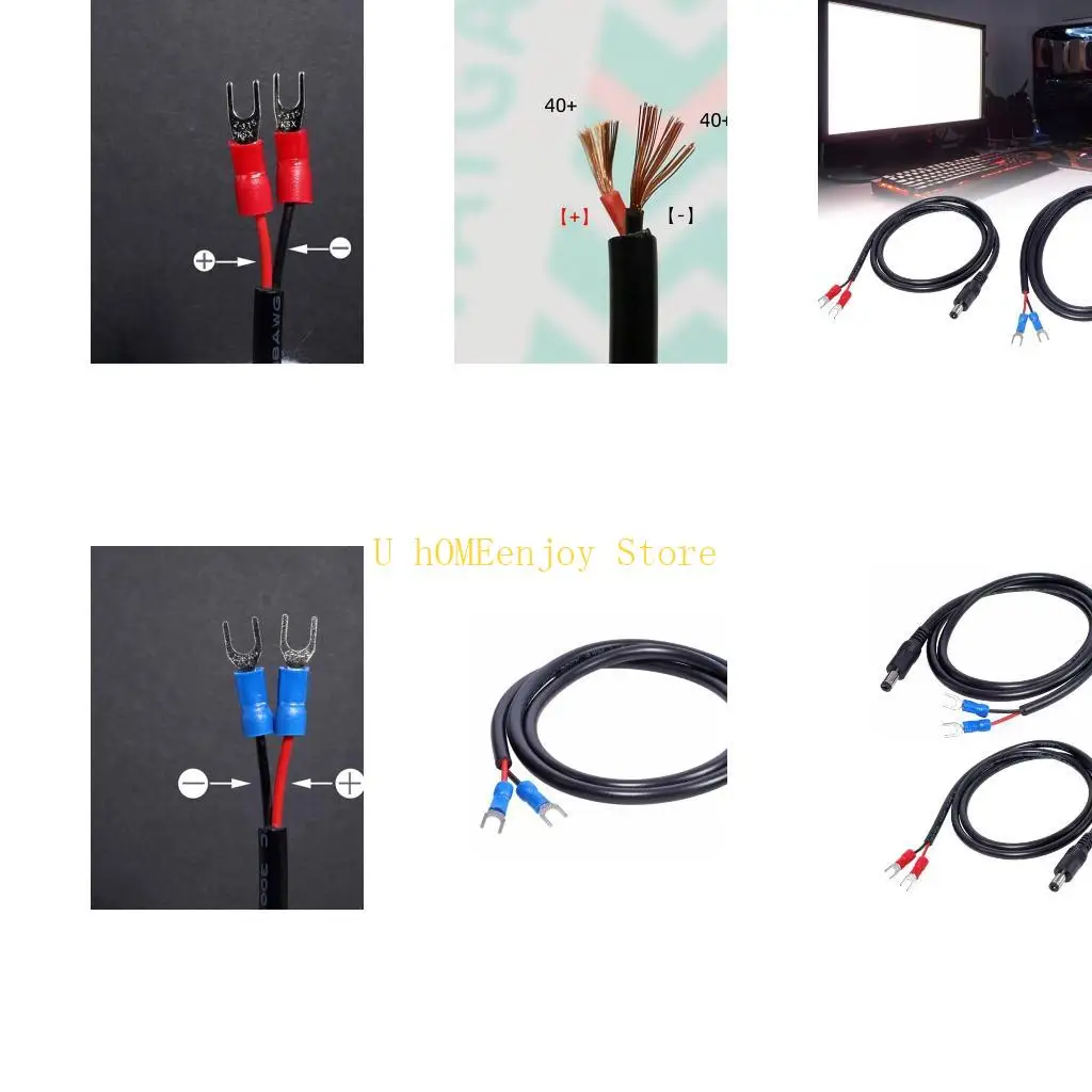 B0KF Power Cable DC5.5x2.1mm to 2pin Power Cord for WiFi Routers Speaker LED lights