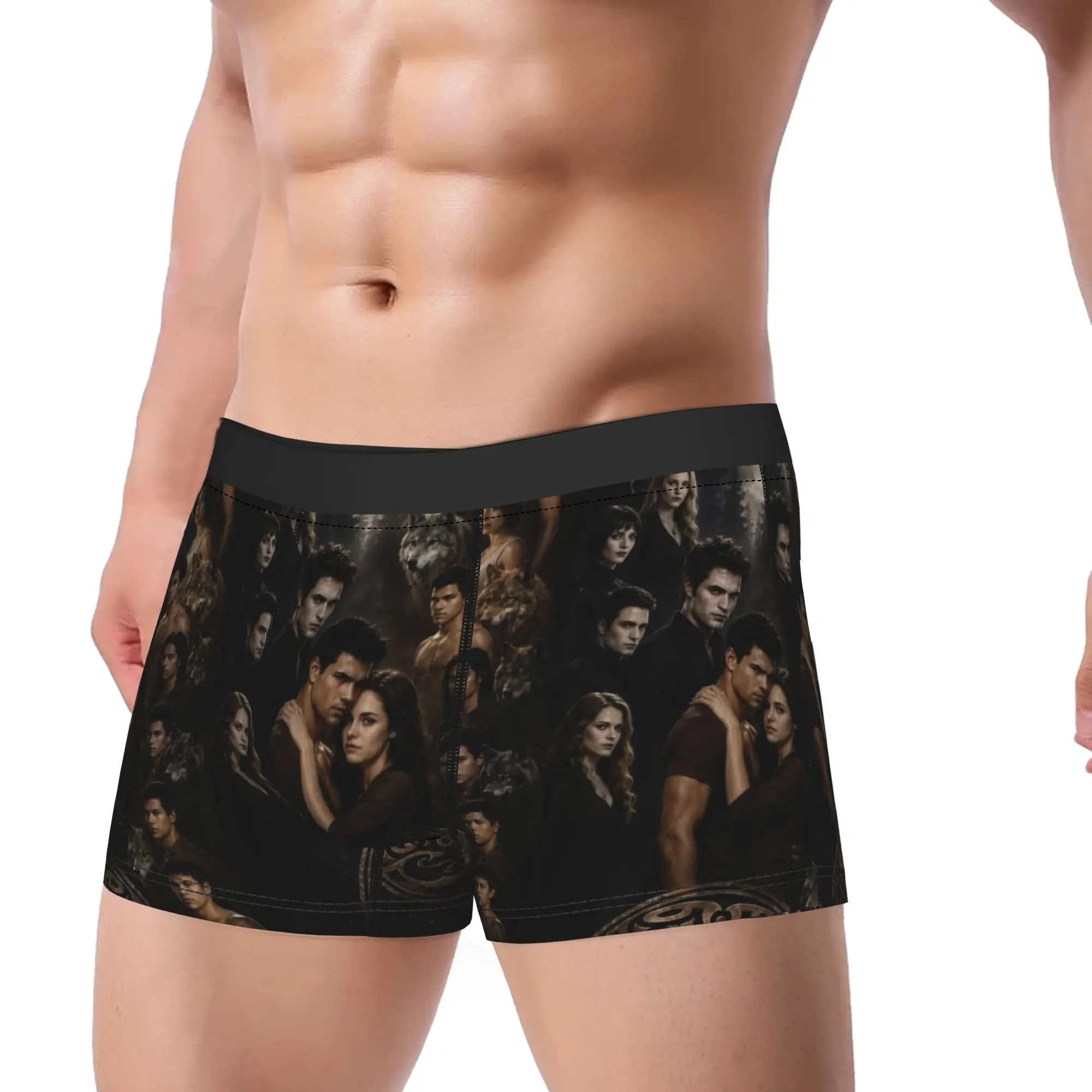 Humor Boxer The Twilight Saga Movie Shorts Panties Briefs Men's Underwear Bella Jacob Vampire Underpants for Male Plus Size