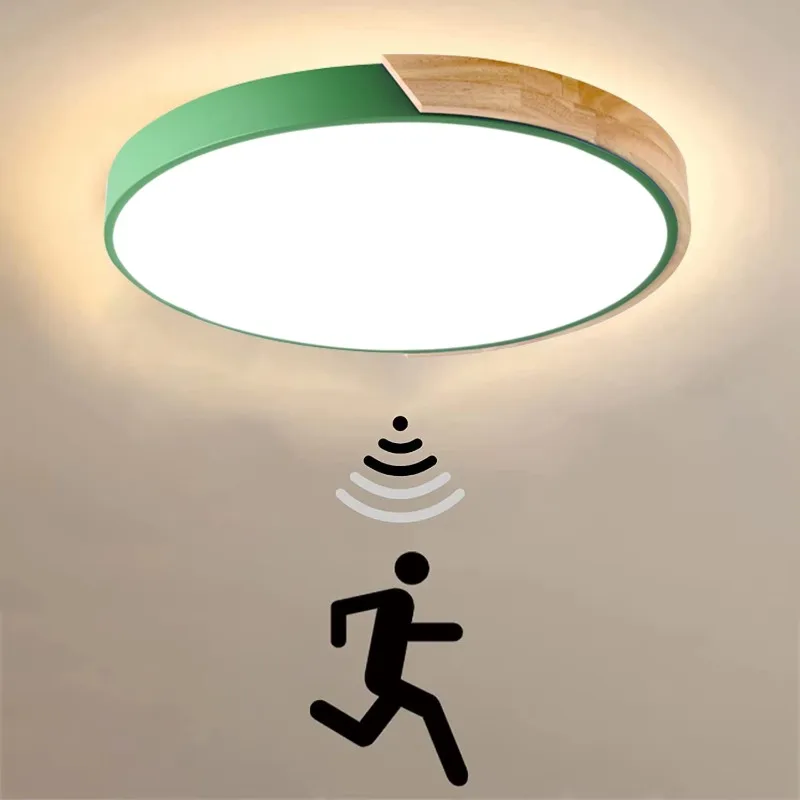 Direct Supply Control Light Emitting Diode Luminaire Flush Mount Microwave Charging Motion Sensor