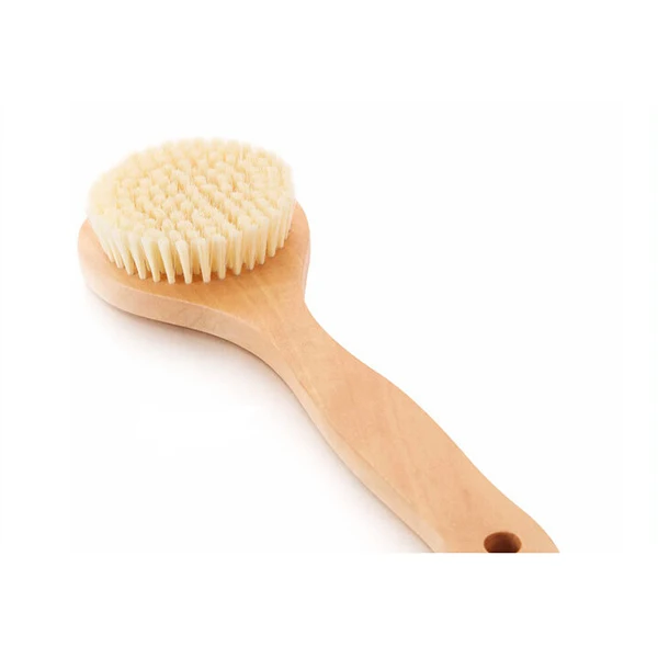 

Boar Bristle Brush 24 8x7 8cm Wooden Bath Brush Wood PP Shower Body Massage Scrubber Feet Knees Legs Soften Skin
