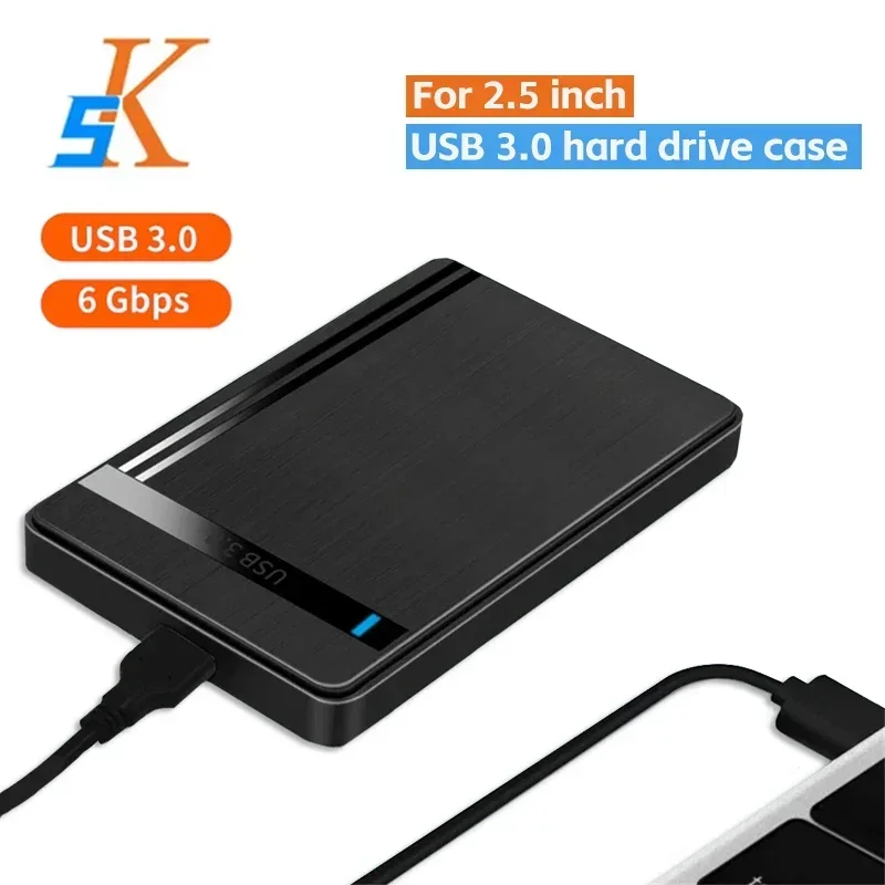 2.5 inch Hard Drive Case HDD Case SATA to USB3.0 HDD Enclosure Support 6Gbps Mobile External HDD Case for PC Laptop