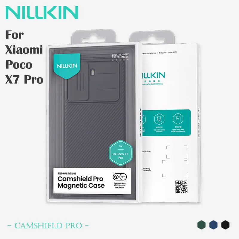 

Магнитный чехол NILLKIN для Xiaomi Poco X7 Pro, конфиденциальная крышка для раздвижной камеры, 4-угольный противоударный чехол, ПК с защитой от отпечатков пальцев + чехол из ТПУ