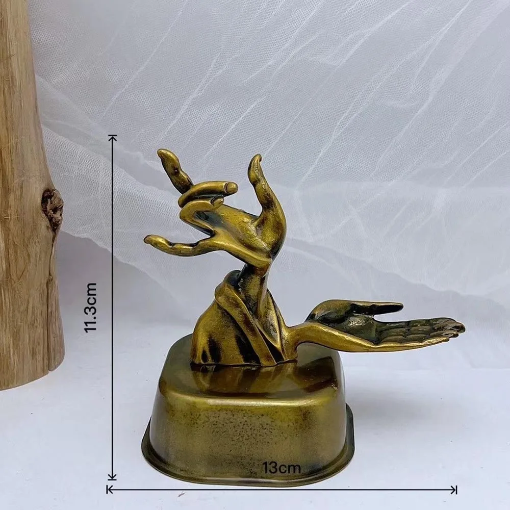 Surrealist Gesture Hand Crystal Ball Stand Metal Figurine Display Base Multi-Holder Mineral Specimen Home Decor