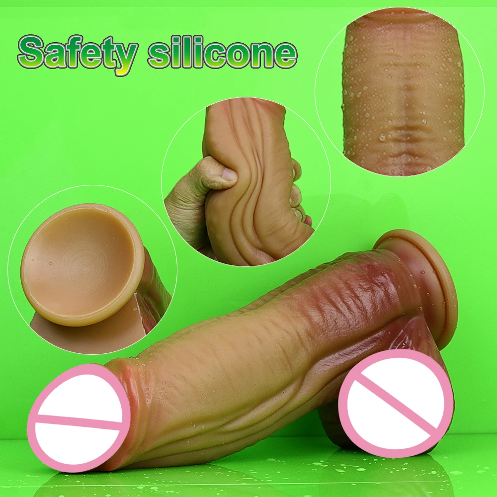 Big Soft Double Silicone Thick Dildo Adult Sex Toy for Man Women Anal Vaginal Masturbators Rubber Penis Gay Suction Cup Dick